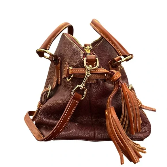 Dooney & Bourke Rich Brown Leather Satchel - Picture 2 of 11